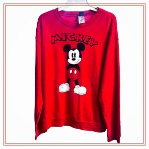 Vintage Disney Mickey Mouse Red Crewneck Sweatshirt Jerry Leigh Large